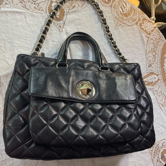 Kate Spade big shiny black leather bag. Beautiful design, lots of space, gold. - Picture 9 of 14